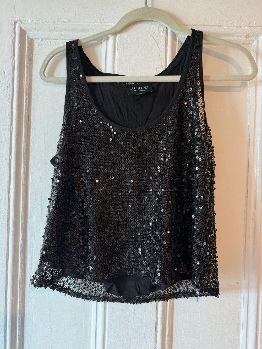 J. Crew Black Sequin Camisole Tank Top